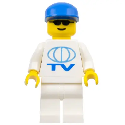 TV Logo Large Pattern, White Legs, Blue Cap