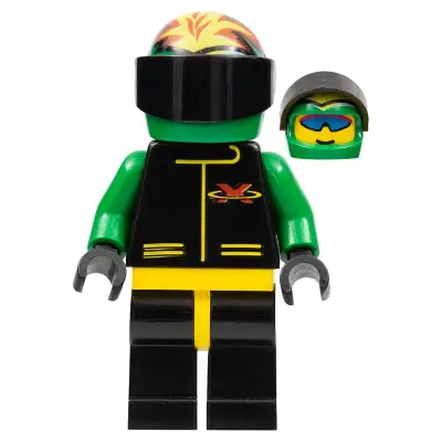 Extreme Team - Green, Black Legs with Yellow Hips, Green Flame Helmet
