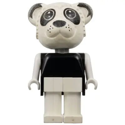 Fabuland Bear - Peter Panda, White Head, Legs and Arms, Black Top