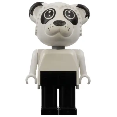 Fabuland Bear - Patrick Panda, White Head, Top and Arms, Black Legs