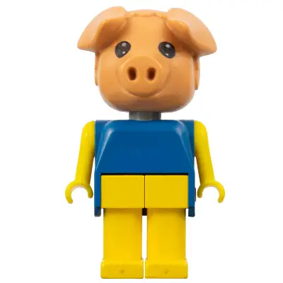 Fabuland Pig - Percy Pig, Yellow Legs and Arms, Blue Top
