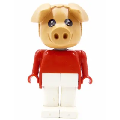 Fabuland Pig - Pierre Pig, White Legs, Red Top (Tuba Player)
