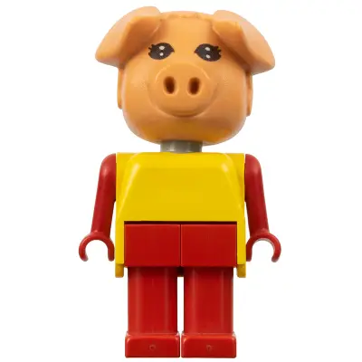 Fabuland Pig - Patricia Piglet (Pat), Red Legs, Yellow Top