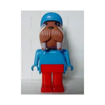Fabuland Walrus - Wilfred Walrus (Captain), Red Legs, Blue Hat and Top