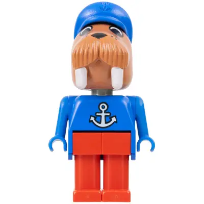 Fabuland Walrus - Wilfred Walrus (Captain), Red Legs, Blue Hat and Top with Anchor