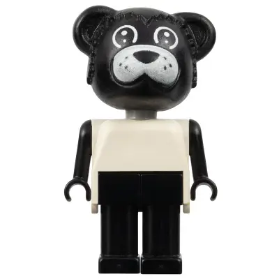 Fabuland Bear - Billy Bear, Black Head, Legs and Arms, White Top