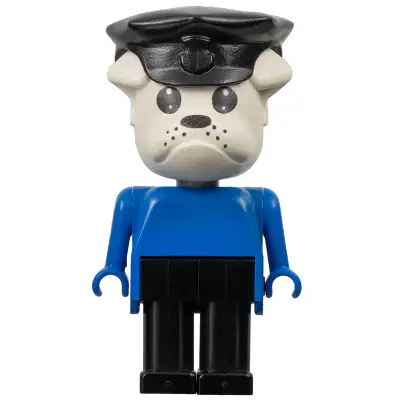 Fabuland Bulldog - Constable Clarke Bulldog, White Head, Black Police Hat
