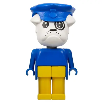 Fabuland Bulldog - Boris Bulldog (Postman), White Head, Blue Hat and Top