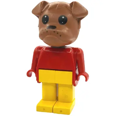Fabuland Bulldog - Barty Bulldog (Fire Chief), Brown Head, Yellow Legs
