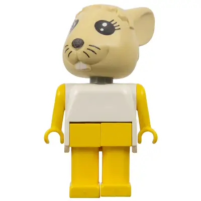 Fabuland Rabbit - Bonnie Bunny, Tan Head, Yellow Legs and Arms, White Top