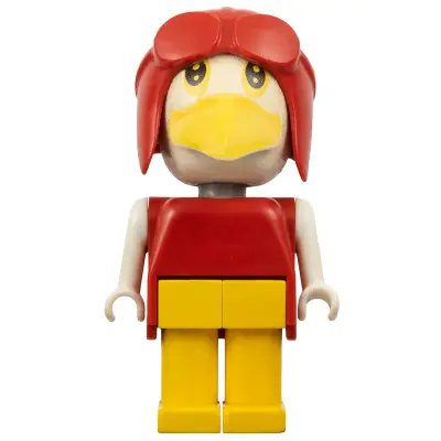 Fabuland Bird - Sandy Seagull / Albert Albatross, Red Pilot Helmet, White Head