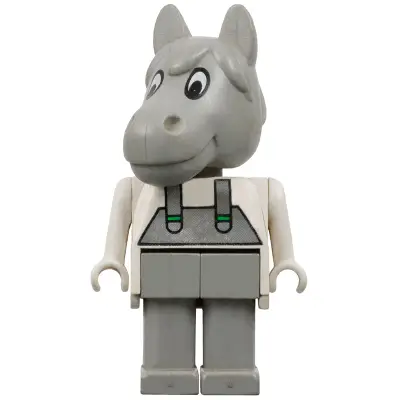 Fabuland Horse - Harry Horse, Light Gray Head and Overalls