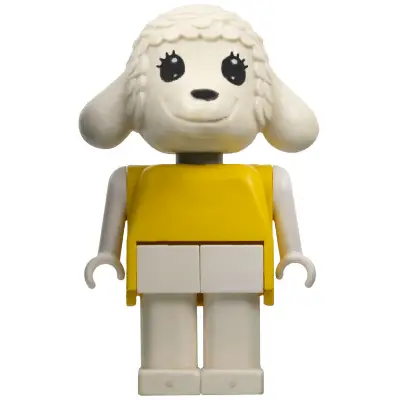 Fabuland Lamb - Lucy Lamb (Nurse), Yellow Top, Black Eyes, Eyelashes Wide
