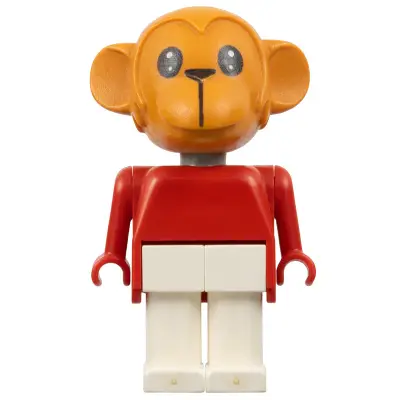 Fabuland Monkey - Gabriel Gorilla, Brown Head, White Legs, Red Top