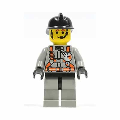Fire - City Center 3, Light Gray Legs with Black Hips, Black Fire Helmet