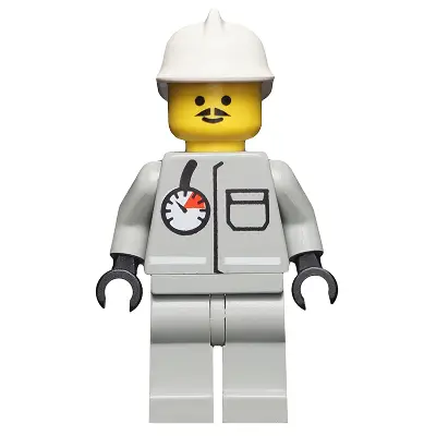 Fire - Air Gauge and Pocket, Light Gray Legs, White Fire Helmet
