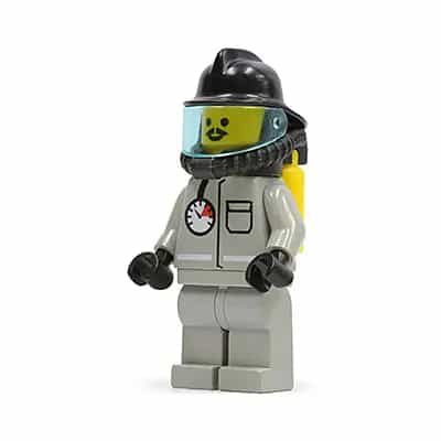 Fire - Air Gauge and Pocket, Light Gray Legs, Black Fire Helmet