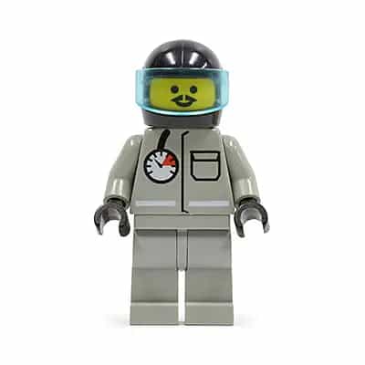 Fire - Air Gauge and Pocket, Light Gray Legs, Moustache, Black Helmet, Trans-Light Blue Visor