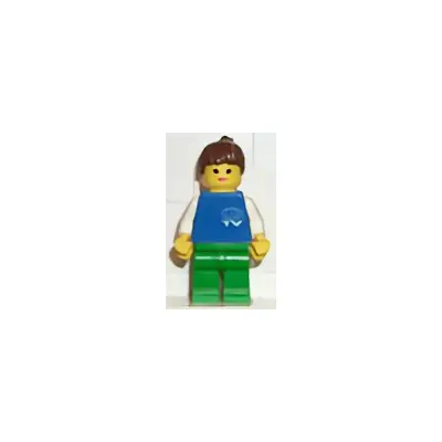 TV Logo Small Pattern, Green Legs, Brown Ponytail Hair