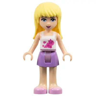 Friends Stephanie - Medium Lavender Skirt, White Top