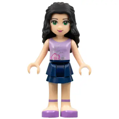 Friends Emma - Dark Blue Layered Skirt, Lavender Top