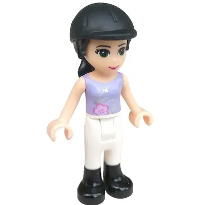 Friends Emma - White Riding Pants, Lavender Top