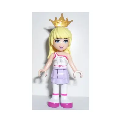 Friends Stephanie - Lavender Layered Skirt, White Top with Star Belt, Gold Tiara