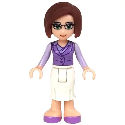 Friends Ms. Stevens - White Long Skirt, Medium Lavender Vest