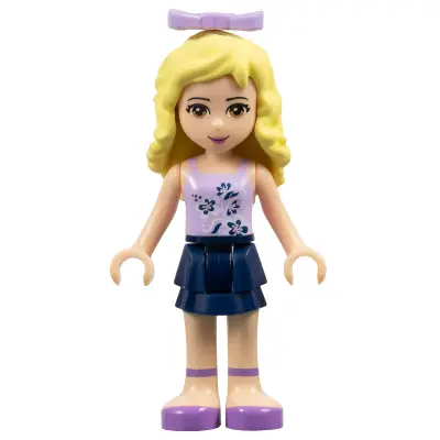 Friends Danielle - Dark Blue Layered Skirt, Lavender Top, Bow