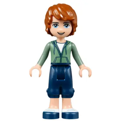 Friends Julian - Dark Blue Cropped Trousers, Sand Green Hoodie