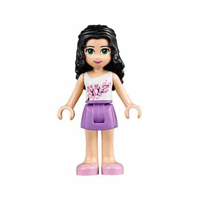 Friends Emma - Medium Lavender Skirt, White Top with Pink Flowers