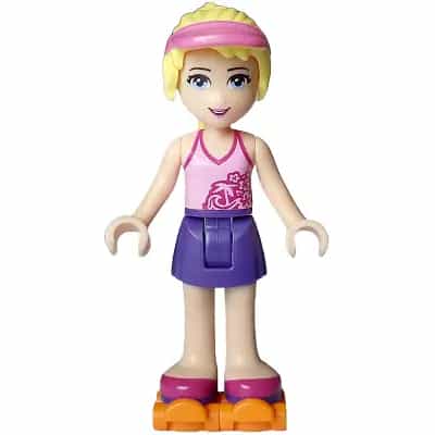 Friends Stephanie - Dark Purple Skirt, Bright Pink Top, Orange Roller Skates