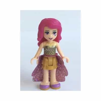 Friends Livi - Pearl Gold Layered Skirt, Gold Sequined Halter Top, Medium Lavender Sequined Cloth Skirt