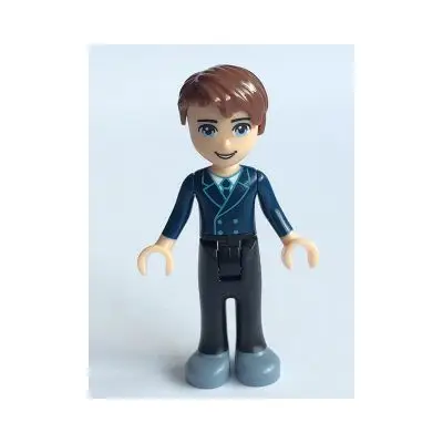 Friends David - Black Trousers, Dark Blue Jacket and Tie