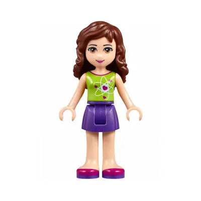 Friends Olivia (Light Nougat) - Dark Purple Skirt, Lime Top with Heart Electron Orbitals