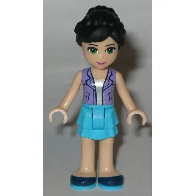 Friends Iva - Medium Azure Layered Skirt, Lavender Vest Top