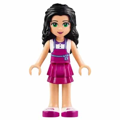 Friends Emma - Magenta Layered Skirt, White Top with Magenta Apron