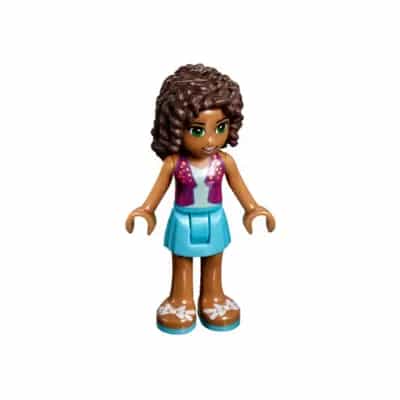 Friends Andrea - Medium Azure Skirt, Magenta Vest Top