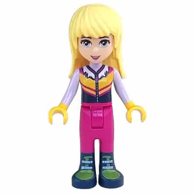 Friends Stephanie - Winter Vest with Fur Collar, Magenta Pants, Dark Blue Boots