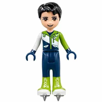 Friends Nate - Dark Blue Trousers, Ski Jacket, Ice Skates