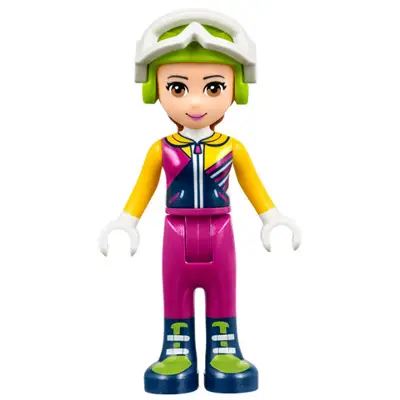 Friends Olivia (Light Nougat) - Magenta Trousers, Ski Jacket, Helmet, Goggles