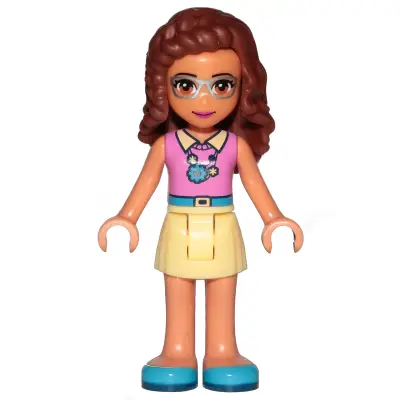 Friends Olivia (Nougat) - Bright Light Yellow Skirt, Dark Pink Top