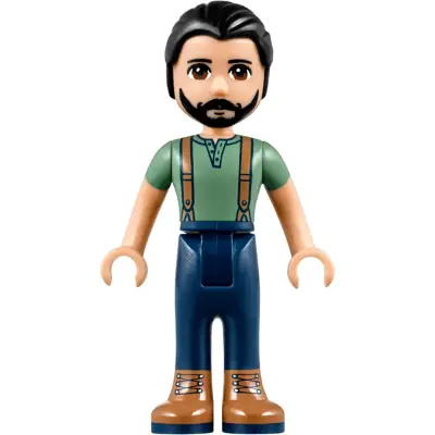 Friends Steve - Dark Blue Pants, Sand Green Top