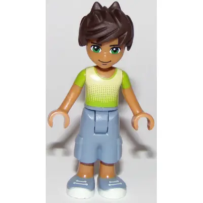 Friends Liam - Sand Blue Long Shorts, Lime and Yellow T-Shirt