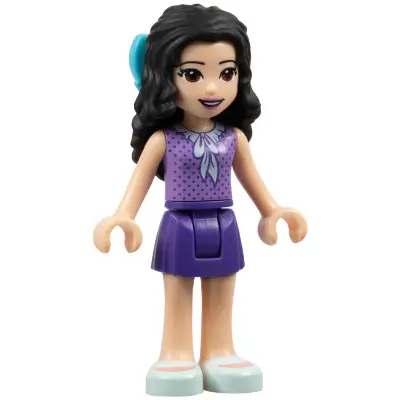 Friends Emma - Dark Purple Skirt, Medium Lavender Top, Light Aqua Shoes, Medium Azure Bow