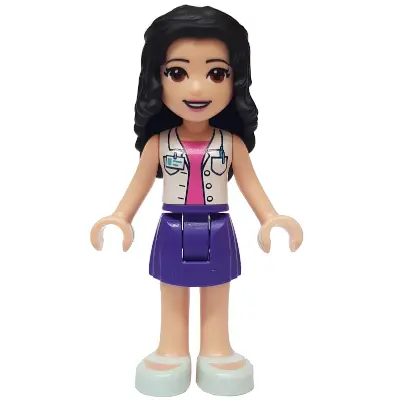 Friends Emma - Dark Purple Skirt, White Blouse with ID Card