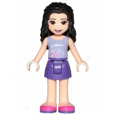 Friends Emma - Dark Purple Skirt, Lavender Top with Flowers