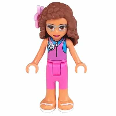 Friends Olivia (Nougat) - Dark Pink Wetsuit, Flower