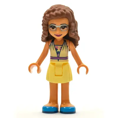 Friends Olivia (Nougat) - Bright Light Yellow Dress and Blue Shoes