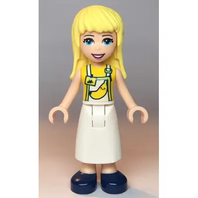 Friends Stephanie - Yellow Shirt, White Apron with Yellow Banana, Dark Blue Shoes